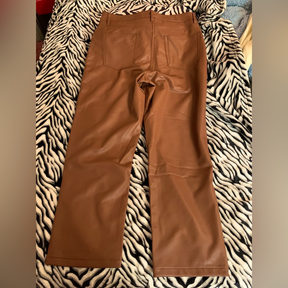 Brand new with tags pleather pants in cognac